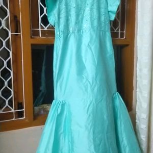 Cyan Colour Beautiful Gowns