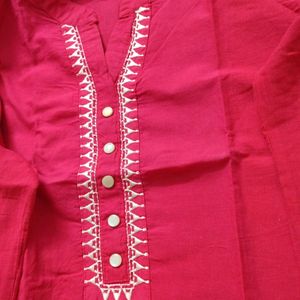 Tomato Red Colour Kurta