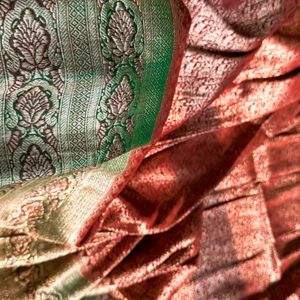 100% Pure Brocade Himroo Silk Saree