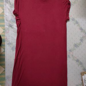 Straight Fit Maroon Shirt Dress