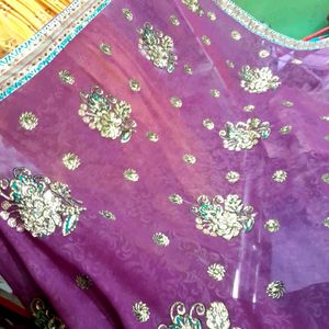 Purple Colur Georgette Saree