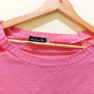 Wool Top / Net Design Sleeves