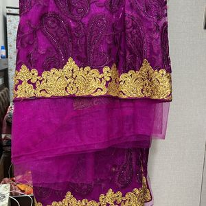 All Over Heavy Work Net Saree With Blouse