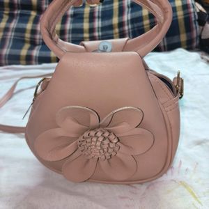 Peach Colour Partywear Sling Bag