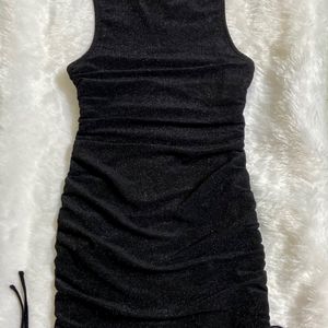 H&M Black Glitter Drawstring Dress