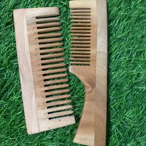 Wooden Comb Unused 2 Piece