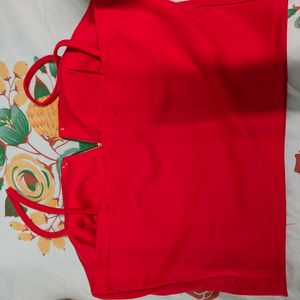 Red Padded Party Wear Top