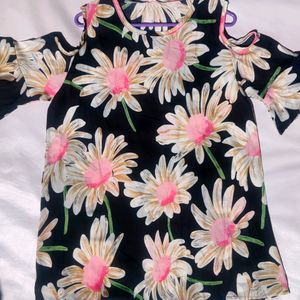 Women Off Shoulder Flower Print Top