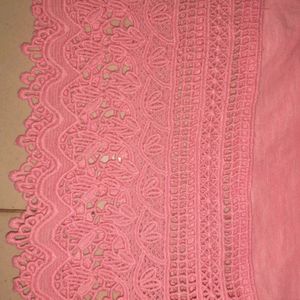 Folresent Pink Lace Crop Top , Free Size , Soft Cotten Material.