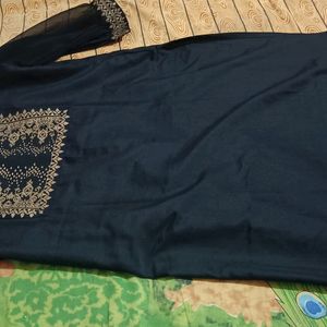 Skylee Rayon Black Kurta Foil Printed