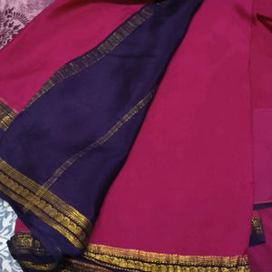 Magenta Color Silk Blend Saree