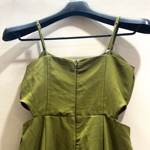 Olive Side Cut Stylish Jumpsuit