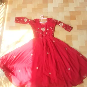 Red Plain Anarkali Suit- Valentine Day🎁♥️💐