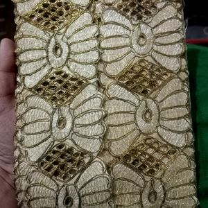 2 meter Golden Embroidery Flower Lace