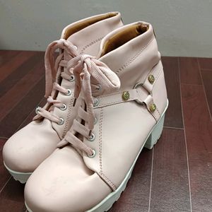 Pink Boot Shoes High Neck Fashion For Girls