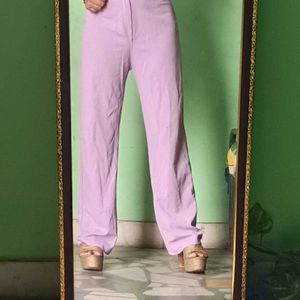 Lavender Color Straight Fit Trouser