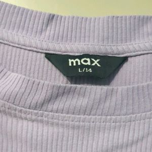 Lavender Colour Ribbed Tshirt