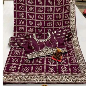 Embroidery Work Saree