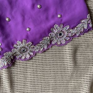 Light Purple Heavy Saree with Stitched Blouse