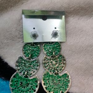 Green Jhumka Earrings