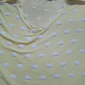 mark spencer yellow polka dot top