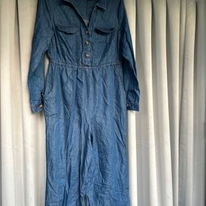 Denim Jumpsuit With Pockets