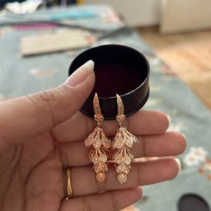 Beautiful Rose Gold Diamond Earrings