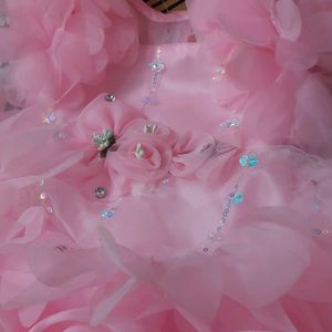 Pink Party Wear Frock For Baby Girl