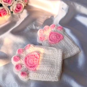 Cat Paw Fingerless Gloves 🧤🌷