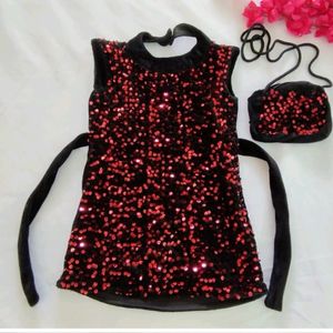 Black Sequence Girls Dress