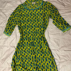 Lime straight short kurta