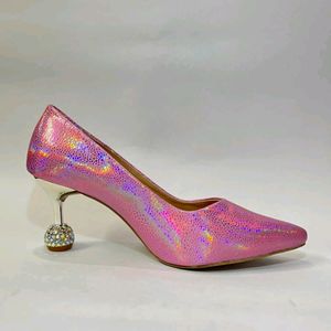 Pink Holographic Beautiful Heels