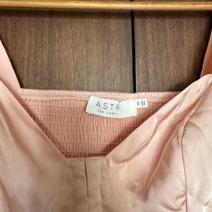 Silky Peach Cinched Top