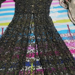 Its A Black Ethnic Gown With Blac Skirt For Womens