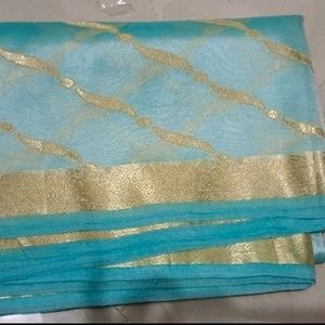 2 FREE GIFTS!🥳 New Organza Saree