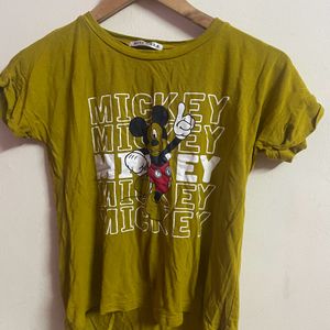 M Size Olive Green Crop Top Women