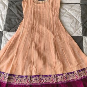 Peach & Mauve Color Anarkali DresS