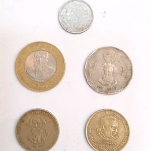 5 Rupees Coin Collections Leader Face Government Celebration Coins