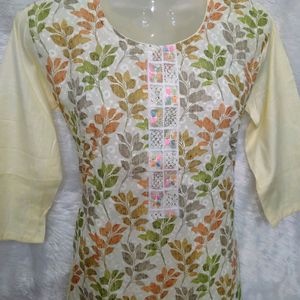 Kurti Set For Women Cream Colour