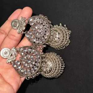 Oxidised German Silver Jhumkas