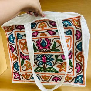 Jute Embroidery Kashmiri Bag