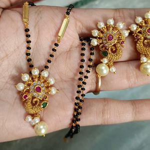 Very New Peacock Mangalsutra Set