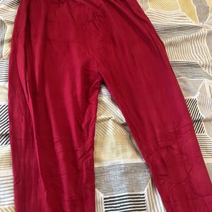 Red Stretchable Leggings For Women