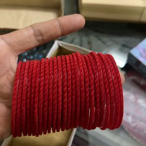 Red Velvet Glass Bangles