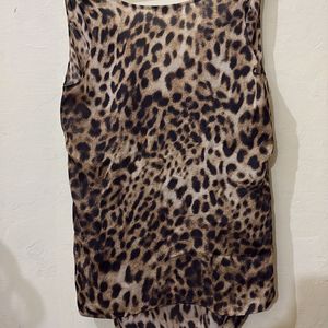 Leapord Print Satin Tank Top