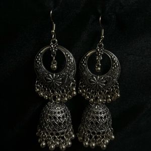 Silver Jhumkas