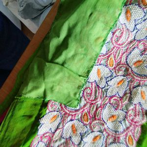 Green Embroidered Saree (Women's)