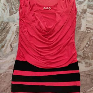 1 Pc Small Size Red & Black Color Dress