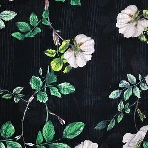 H&M Black & Green Floral Print Top