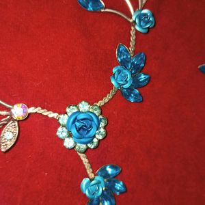 Blue Floral Jewellery Set